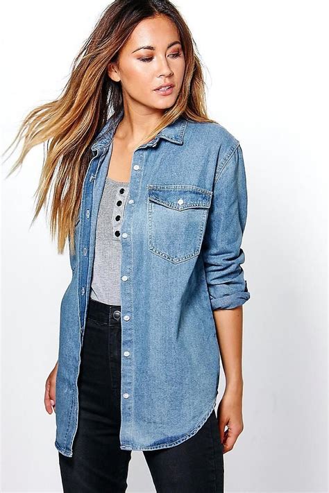 ladies oversized denim shirt.